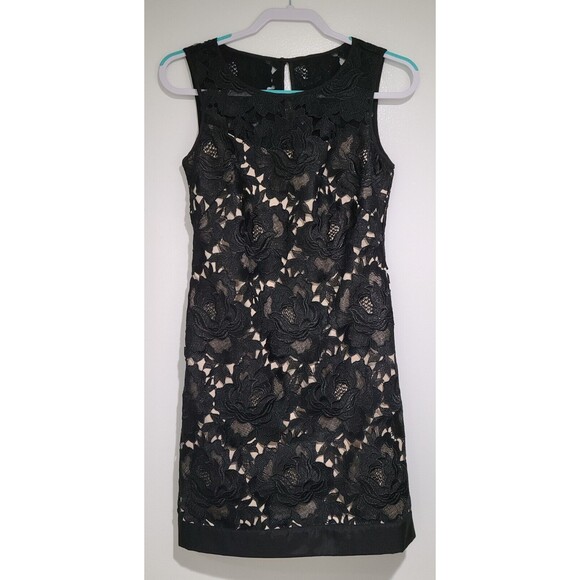 WHBM Sleeveless Lace Cocktail Dress from Iconic Black Dress Collection Size 0 - Picture 3 of 10